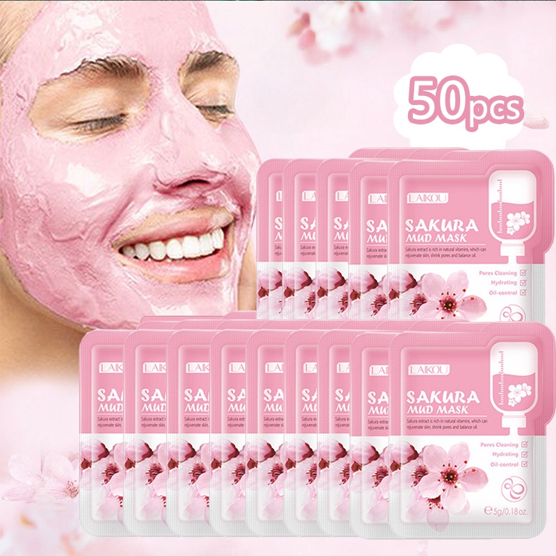 50pcs-laikou-japan-sakura-mud-face-mask-anti-wrinkle-night-facial-pack-skin-clean-dark-circle-moisturize-anti-aging-for