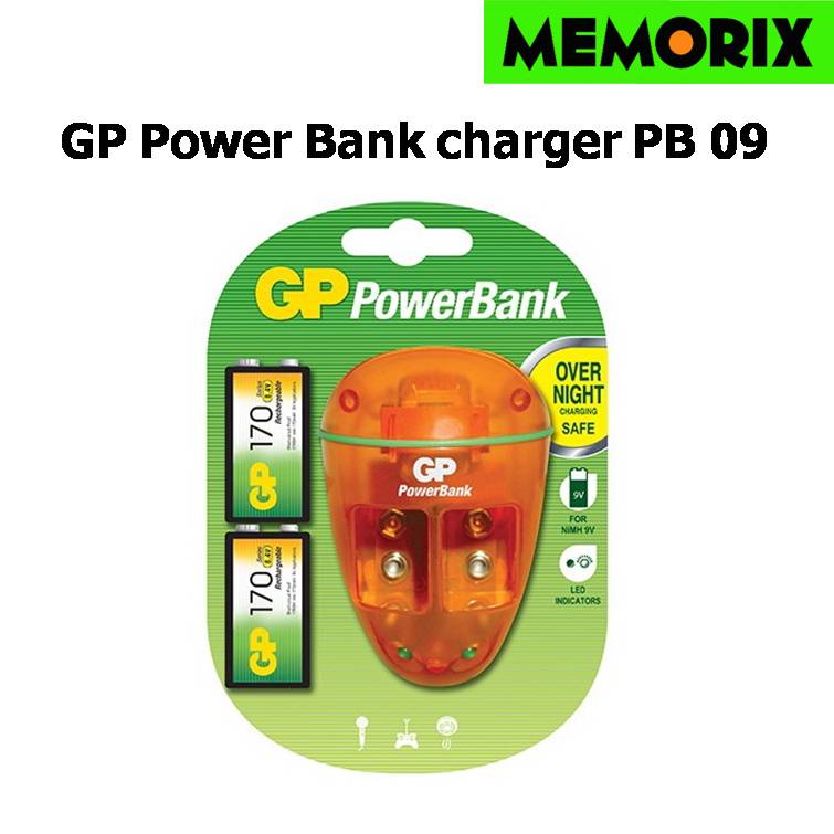 GP PB09 Specialty Charger Power bank+2pcs 150mAh 9V ReCyko+ Shopee