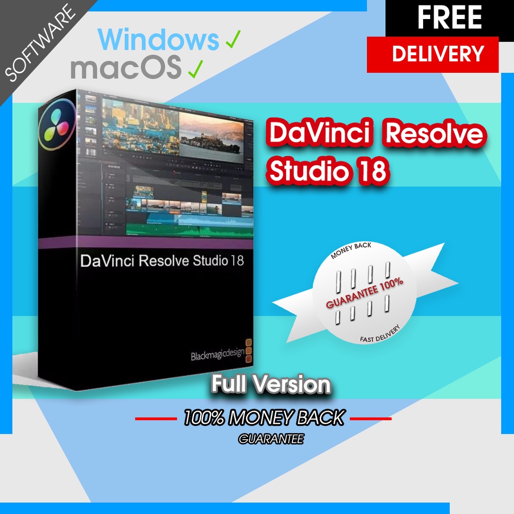 ภาพหน้าปกสินค้าDaVinci Resolve Studio 18 โปรแกรมตัดต่อวิดีโอขั้นสูง lifetime for Windows & macOS