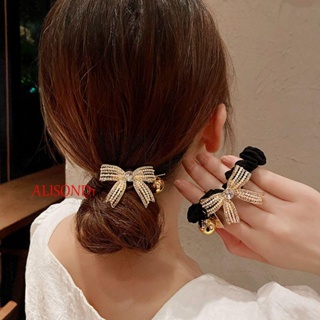 ALISOND1 Hollow Bow Hair Scrunchies Elegant Korean Style Hair Rope Ponytail Holder Hair Accessories Cute Elastic Hair Ties Headdress Simple Women Hair Ring/Multicolor