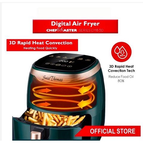ภาพสินค้าใหม่ 2022 8.0L Air Fryer ขนาดใหญ่ความจุสูง Air Fryer Af-602D AIRFRYER (8.0 L) Oilless Frying Machine จากร้าน akak0mc9xi บน Shopee ภาพที่ 5