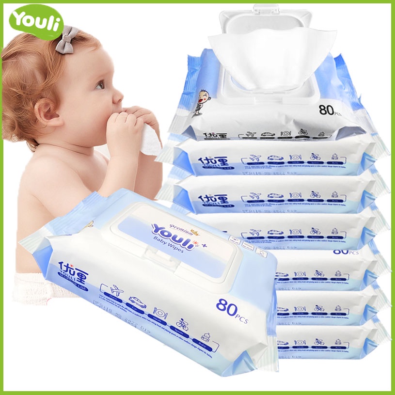 รูปภาพสินค้าแรกของYOULI ทิชชู่เปียก Baby Wipes 80แผ่น กระดาษทิชชู่เปียก ผ้าเปียก ทิชชู่เปียกเด็ก ทิชชูเปียกเด็กอ่อน