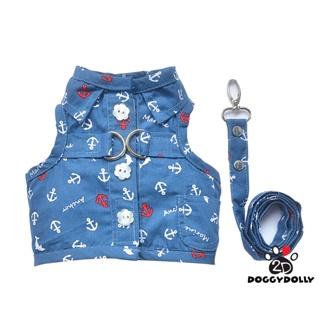 Pet cloths -Doggydolly เสื้อผ้าแฟชั่นสัตว์เลี้ยง ชุดหมาแมว รัดอก สายจูง แขนกุด ขนาดไซส์ 1-9 โล - DCL166