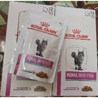 (หมดอายุปี 01/​2025)Royal Canin Renal with Fish Cat Pouch 85g.รอยัลคานิน อาหารแมวโรคไต สูตรปลา Feline อาหารเปียกแมวโรคไต