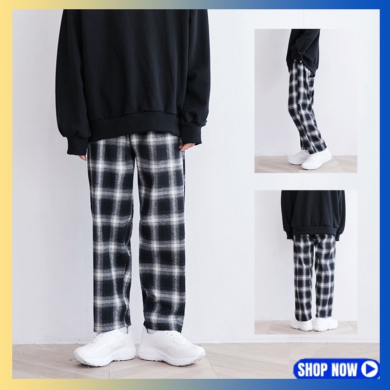 mens-pants-plaid-pants-legging-pants-black-and-white