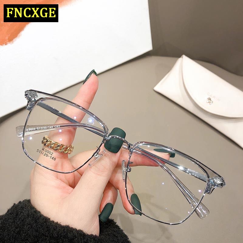 ราคาและรีวิวFncxge แว่นสายตาสั้น (0 ถึง -600) แว่นตาป้องกันแสงสีฟ้า แว่นตาแฟชั่น แว่นตาผู้หญิง แว่นตาผู้ชาย