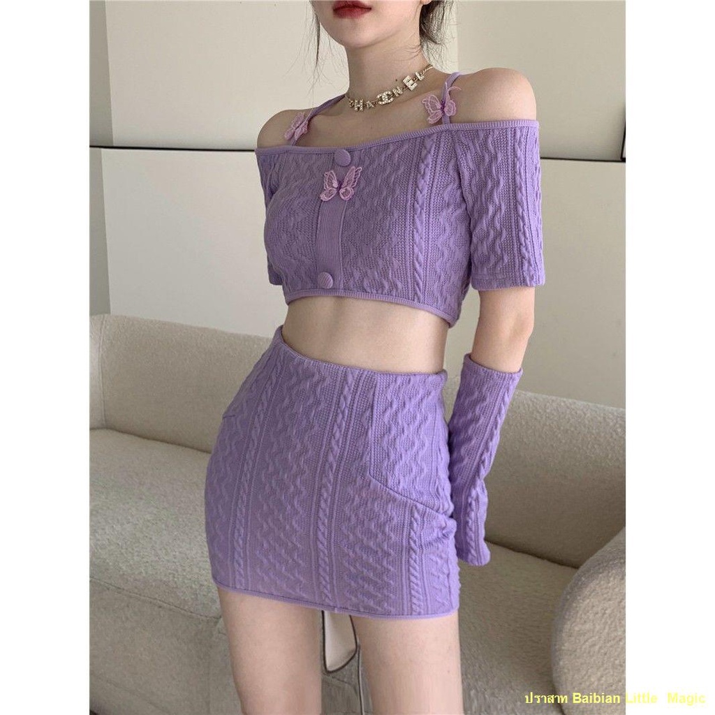 พร้อมส่ง-เสื้อครอปแขนสั้นสาวเกาหลีสุดฮอต