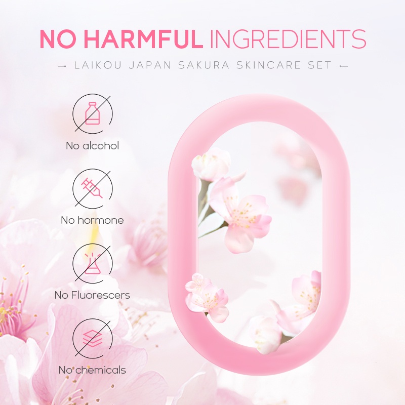ภาพสินค้าLAIKOU Japan Sakura Skin Care Set Brighten Skin Tone Nourishing Moisturizing Skincare 5pcs/Set จากร้าน laikou.thailand บน Shopee ภาพที่ 8