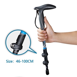 Carbon Fibers Walking Stick T-handle Light 3 Section External lock Mountain-climbing Crutch Outdoor Hiking Walking 135cm