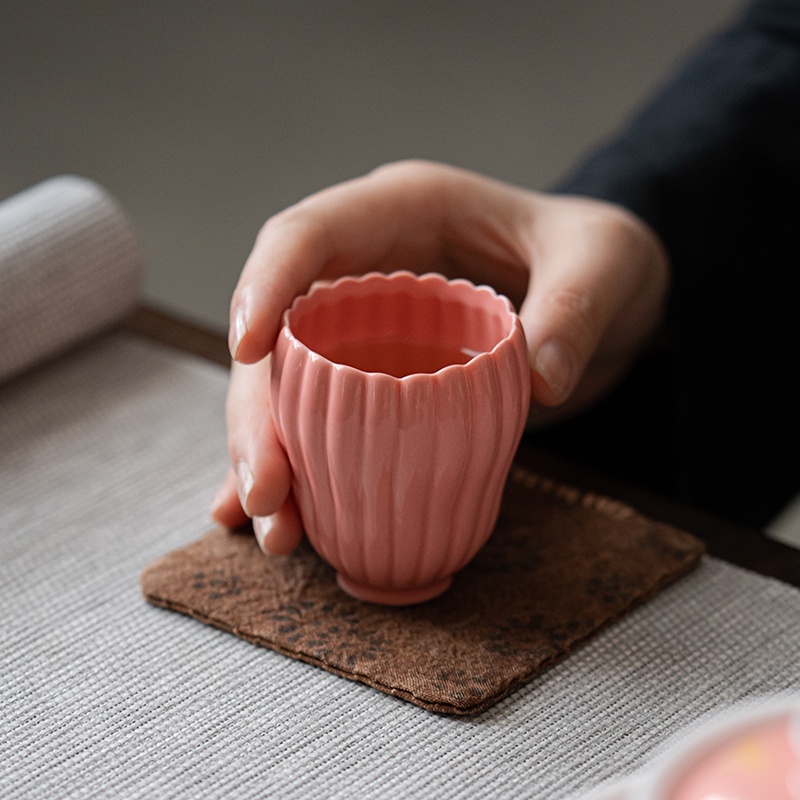 ชุดถ้วยชาเซรามิค-ลายมะกรูด-สีชมพู-สําหรับผู้หญิง-a037