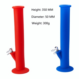 Foldable silicone bong 35 cm with metal cup