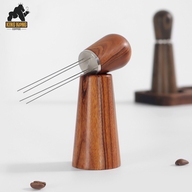 เข็มเกลี่ยผงกาแฟ-เข็มกระจายผงกาแฟ-เข็มเตรียมผงกาแฟ-เอสเปรสโซ-304-steel-wood-needle-tamper