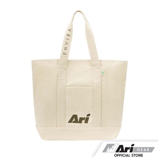 ARI ENVIRA TOTE BAG  - RAW WHITE/CEDAR GREEN กระเป๋าผ้าอาริ เอ็นวีรา สีครีม