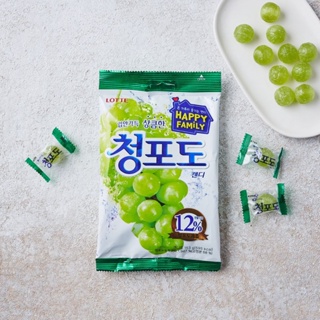 กรีน เกรป แคนดี้ ลูกอมรสองุ่นเขียว (ตรา ลอตเต้) GREEN GRAPE CANDY 청포도캔디 ลูกอมองุ่น