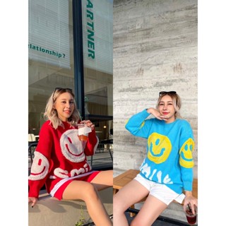 smiley sweater 👻🕶️🤍(red,sky blue)