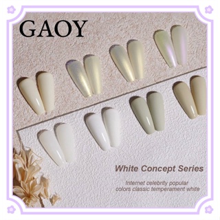 Gaoy ยาทาเล็บเจล กึ่งถาวร สีขาว นม สีเบจ 7 มล. สําหรับร้านทําเล็บมืออาชีพ 8 สี