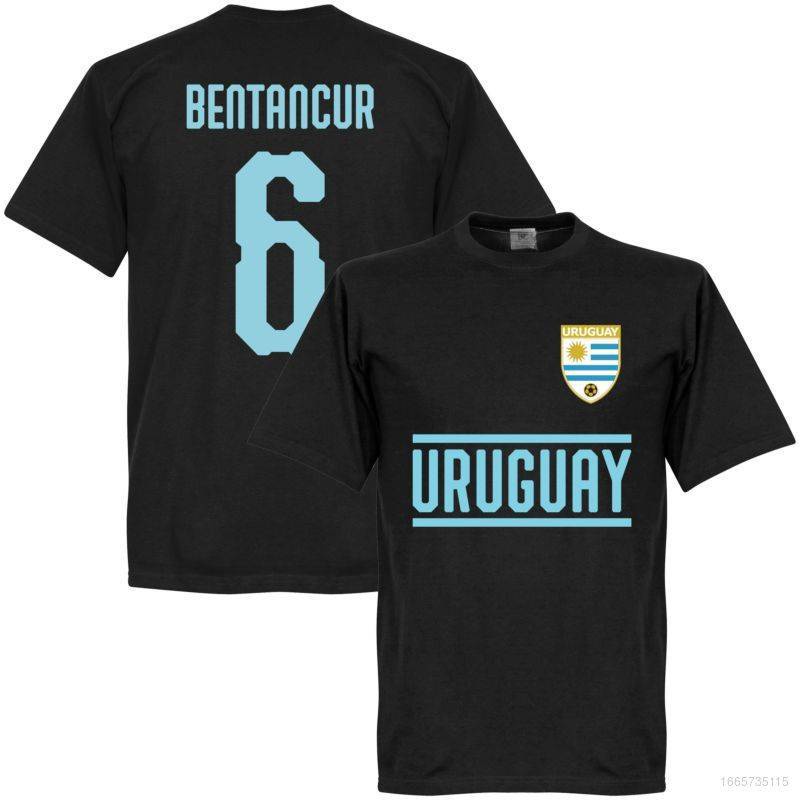 hot-tshirts-เสื้อยืดคอกลม-แขนสั้น-พิมพ์ลาย-o-o-world-cup-uruguay-jersey-fans-suarez-bentancur-สีดํา-พลัสไซซ์-สําหรับทุก