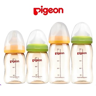 สินค้า ขวดนม ขวดนมพีเจ้น ขนาด 5 oz. (A0015)คอกว้าง สีชา + จุกนม ไซร์ SS ขวดนม Pigeon ของแท้ 100% (แบบ1 ขวด พร้อมกล่อง)