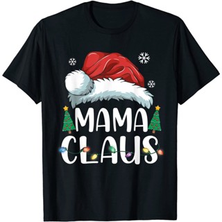 T-Shirt  เสื้อยืดพิมพ์ลาย Mama Claus Santa Christmas แฟชั่นสําหรับครอบครัว ชุดคริสต์มาสใหม่