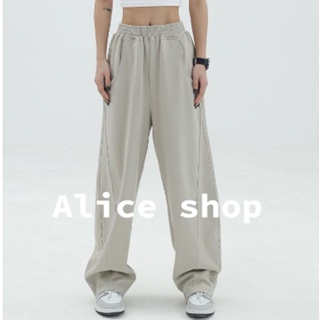 Alice  กางเกงขายาว กางเกงเอวสูง สไตล์เกาหลี 2022 ใหม่ ES220131