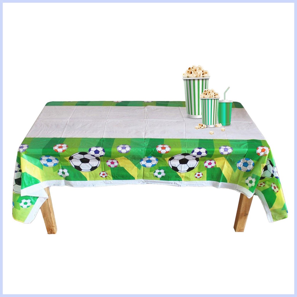 ผ้าปูโต๊ะ-pe-กันน้ํา-พิมพ์ลายฟุตบอล-one-time-สีเขียว-ขนาด-108x180-ซม-สําหรับตกแต่งปาร์ตี้