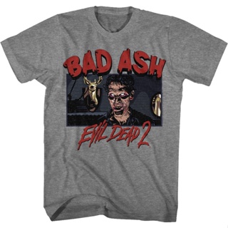 Bad Ash Evil Dead T-Shirt เสื้อคนอ้วนผญ เสื้อตราหานคู่ เสื้อเชิ้ต