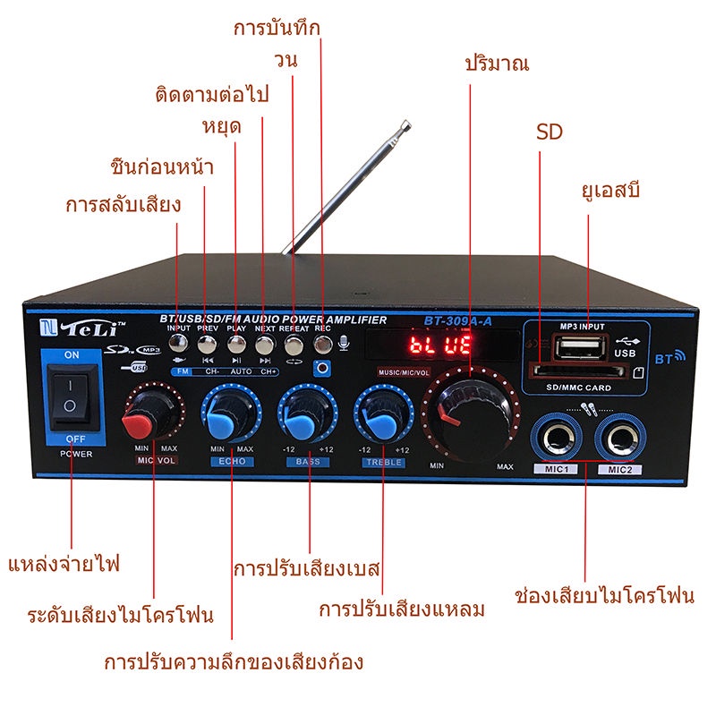 จัดส่งในวันเดียวกัน-เครื่องขยายเสียงกลางแจ้ง-เครื่องขยายเสียง-เครื่องขยายเสียงบลูทูธ-ขยายเสียง-เครื่องขยายเสียงบ้าน