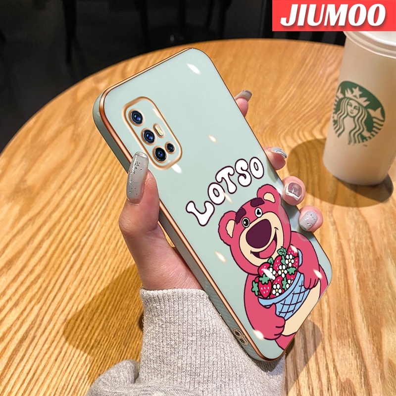 เคสโทรศัพท์มือถือ-ซิลิโคนชุบ-กันกระแทก-กันรอยกล้อง-ลายการ์ตูนหมีสตรอเบอร์รี่-สไตล์อินโดนีเซีย-สําหรับ-vivo-v17-v19-neo-v19