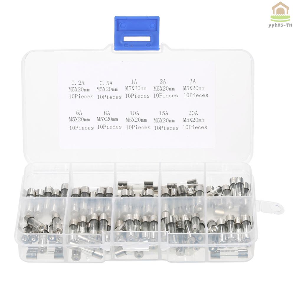 สินค้าเฉพาะจุด-100pcs-5x20mm-fast-blow-glass-tube-fuses-assorted-kit-amp-0-2a-0-5a-1a-2a-3a-5a-8a-10a-15a-20a