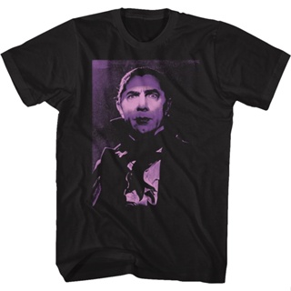 Dracula Purple Photo Bela Lugosi T-Shirt เสือยืดผู้ชาย เสื้อยืด cotton