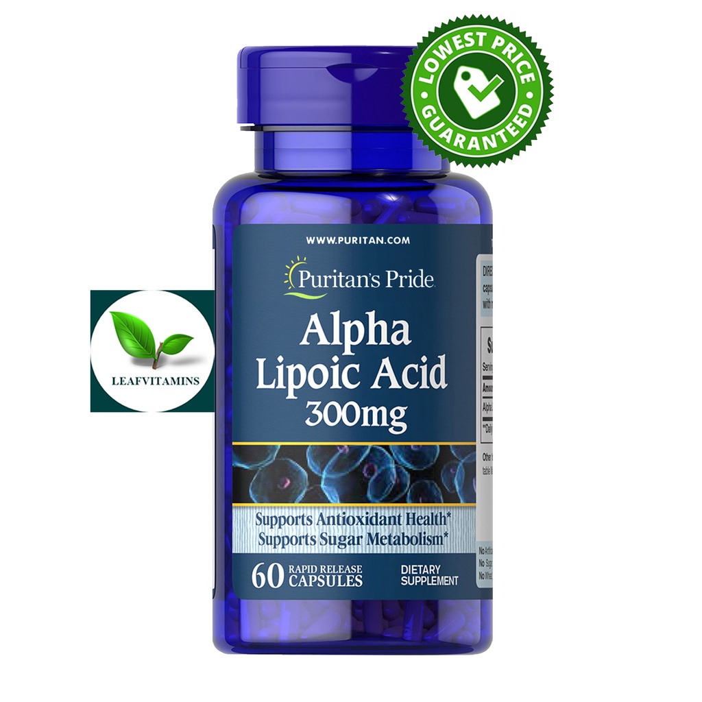 ภาพหน้าปกสินค้าPuritan's Pride Alpha lipoic acid 300 mg / 60 Capsules (อัลฟ่าไลโปอิค , ALA)