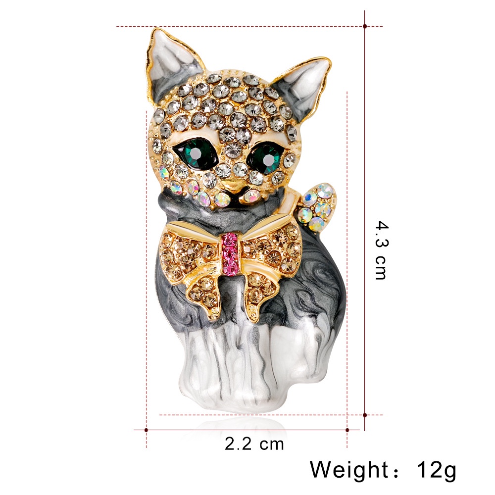 เข็มกลัดแฟชั่น-รูปการ์ตูนแมวน่ารัก-ประดับพลอยเทียม-สร้างสรรค์-สําหรับเสื้อผ้า-ผ้าพันคอ