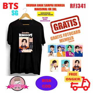 ราคาถูก(RFJ341) เสื้อยืด พิมพ์ลาย BTS MEMBER KINGDOM VERSION BTS S-5XL