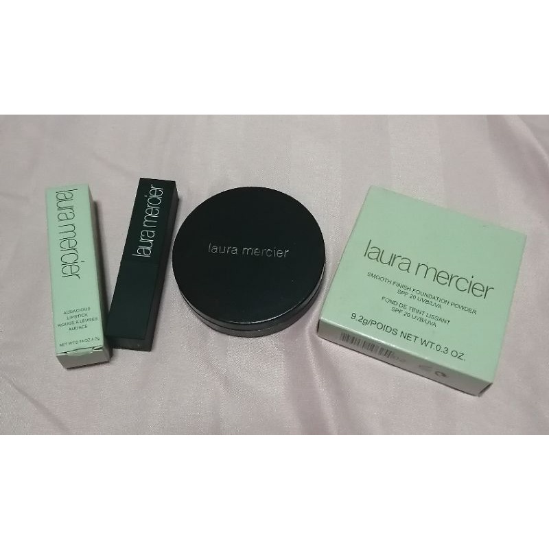 แป้งลอร่าเมอร์-ซิเออร์-ลิปสติก-ลอร่าเมอร์ซิเออร์-laura-mercier-smooth-finish-foundation-powder-audacious-lipstick