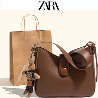 Zara ใหม่ กระเป๋าหนังสะพายข้าง ทรงบักเก็ต เรียบง่าย พรีเมี่ยม แฟชั่นฤดูใบไม้ผลิ สําหรับผู้หญิง 2022
