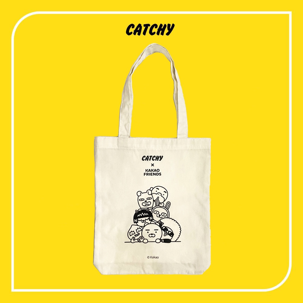 สินค้าสำหรับแถม-catchy-x-kakao-friends-shopping-bag-ถุงผ้า-คาเคาเฟรนส์-ลิขสิทธิ์แท้-กระเป๋าผ้า-ถุงผ้ารักษ์โลก