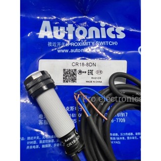 เซ็นเซอร์ CR18-8DN Autonics Capacitive Proximity sensor Size M18 3สาย ชนิดNPN-NO ไฟเลี้ยง12-24VDC ระยะตรวจจับ8mm