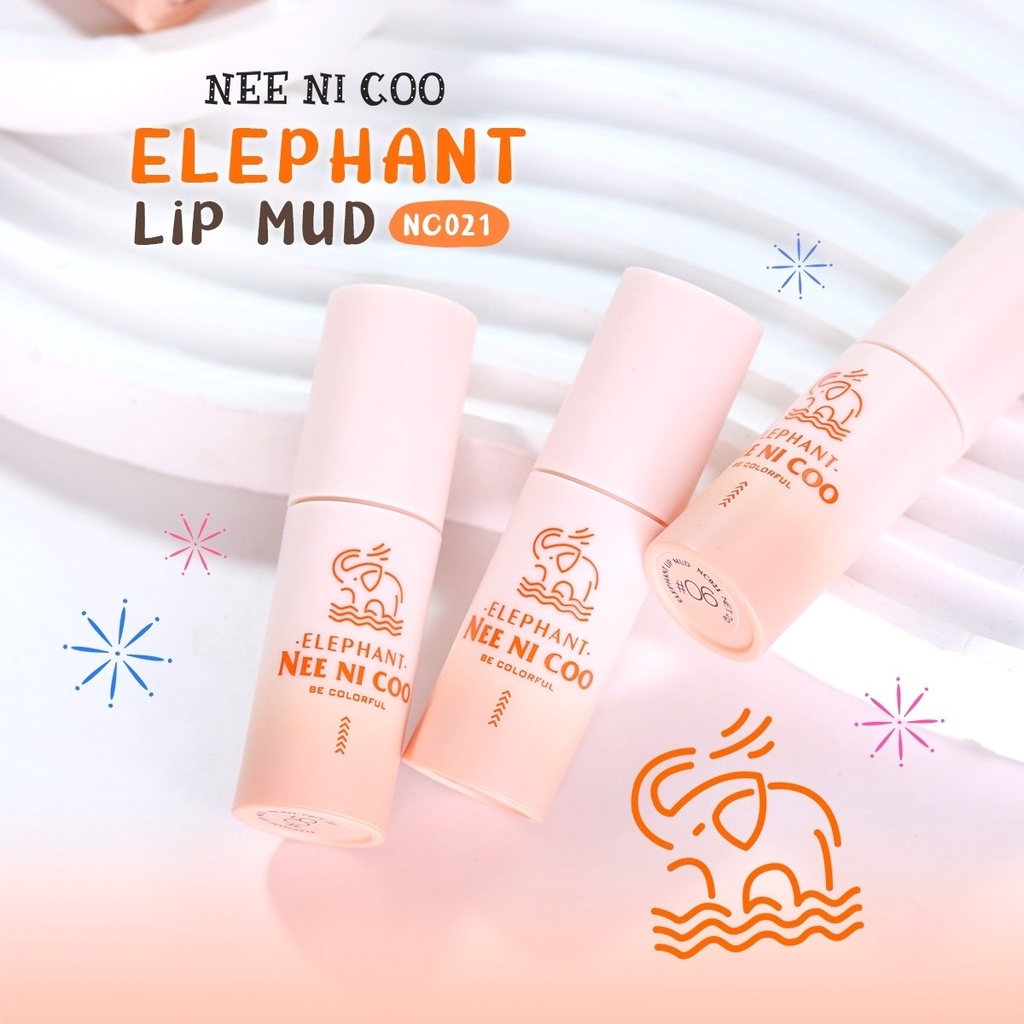 nee-ni-coo-elephant-lip-mud-nc021-นี-นิ-โค-อีเลฟเฟ่น-ลิป-มัด-ลิปเนื้อครีม-แบบจุ่ม