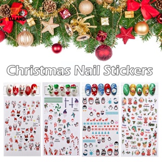 [คอลเลกชันคริสต์มาส] สติกเกอร์ติดเล็บ ลายการ์ตูนคริสต์มาส / สติกเกอร์ติดเล็บ ซานตาคลอส สโนว์แมน / การออกแบบเล็บต้นคริสต์มาส 1 แผ่น