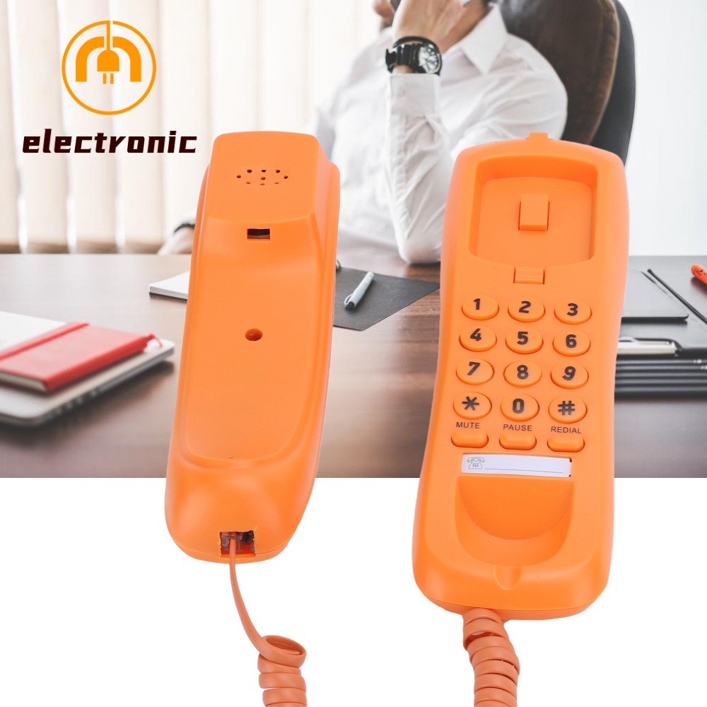 ภาพหน้าปกสินค้าElectron000 KX‑T628 โทรศัพท์บ้าน โทรศัพท์มีสาย โทรศัพท์สำนักงาน โทรศัพท์ตั้งโต๊ะ แบบบาง สำหรับพกพา สีส้ม โทรศัพท์บ้าน สำหรับติดผนัง