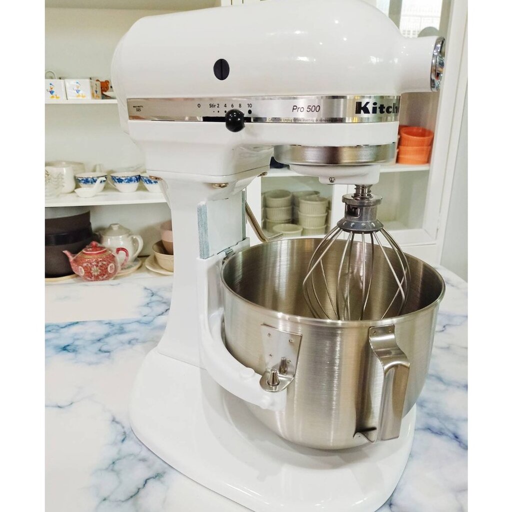 เครื่องผสมอาหาร-kitchenaid-pro500-สีขาว-110v-แถมฟรีหม้อแปลงไฟ-500w-เครื่องโชว์-ไม่มีปัญหาต่อการใช้งาน