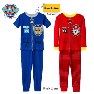 ชุดนอนขายาว Toddler Boys 4pc PAW Patrol Pajama Set - Red/Blue เซ็ท 2 ชุด ไซส์ 3 และ 4 ปี จากอเมริกา