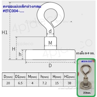 พร้อมส่ง👉 20มม. ตะขอแม่เหล็กแบบกลม ตะขอห่วงกลม ตะขอกลมพลังแม่เหล็กแรงดูดสูง #ETC004-020