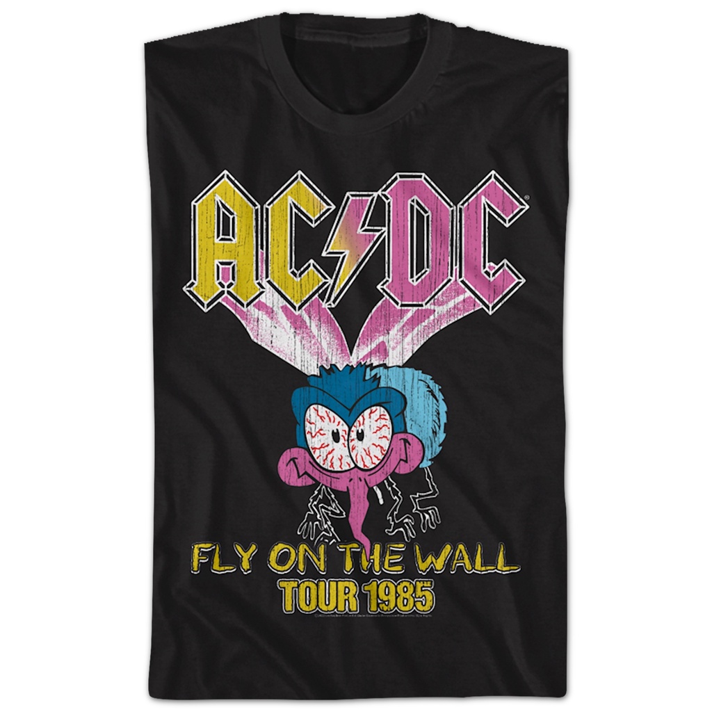 fly-on-the-wall-tour-1985-acdc-shirt-เสื้อยืดเข้ารูป-เสื้อคนอ้วน