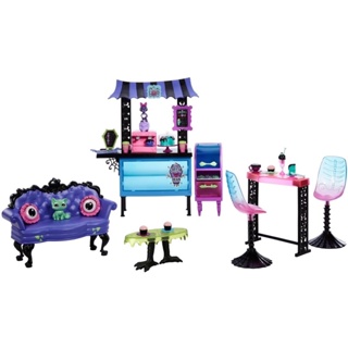 (ของแท้100%) Monster High The Coffin Bean Playset, Café with Two Pets
