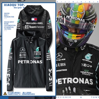 F1 เสื้อแจ็กเก็ต เสื้อฮู้ดดี้ ลาย Mercedes-Benz Team Hamilton แฟชั่นฤดูใบไม้ร่วง ฤดูหนาว สําหรับผู้ชาย