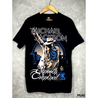 Michaeljacksonเสื้อยืดสีดำสกรีนลายPG02