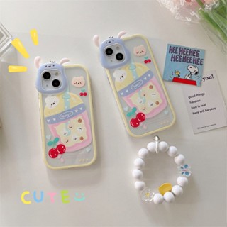 เคส สำหรับ ไอโฟน เคสซิลิโคน สินค้าพร้อมส่งจากไทย สำหรับ Iphone 14 13 12 11 Pro max มือชาไข่มุก+สายTPU-S1252