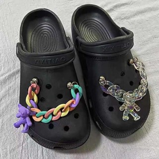 CROCS สายโซ่อะคริลิค รูปหมี สีมาการอง ลูกกวาด เครื่องประดับ แฟชั่นสําหรับผู้หญิง