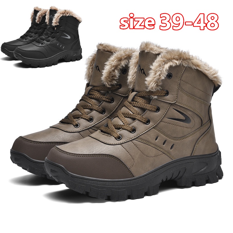 ภาพหน้าปกสินค้าพร้อมส่ง รองเท้าบูทมาร์ติน ผ้าฝ้าย กันน้ํา กันหิมะ ขนาดใหญ่พิเศษ ให้ความอบอุ่น เหมาะกับเดินเขากลางแจ้ง สําหรับผู้ชาย ไซซ์ 39-48